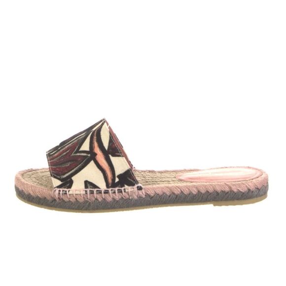 Salvatore Ferragamo pink floral canvas espadrille slides Women's Size 10.5 - Picture 4 of 12